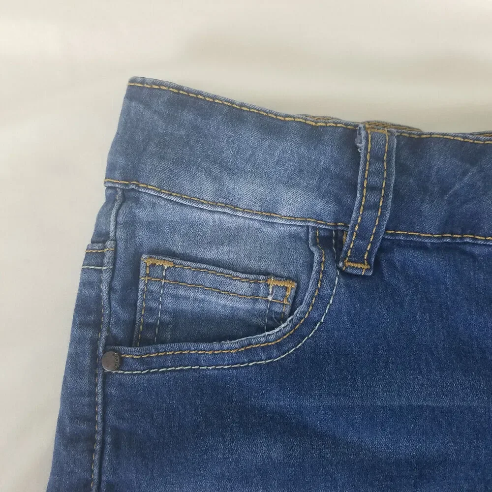 Refuge Denim Shorts Womens 0 Blue Jean Mid Rise‎ Mom Cuffed Hem Dark Wash - Picture 7 of 12